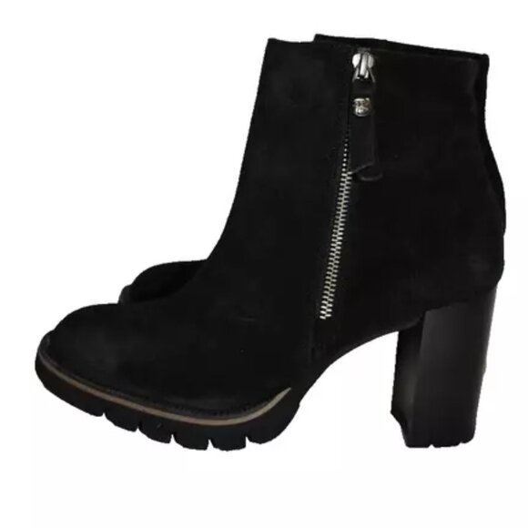 $530 PAUL GREEN Sloane Lug Sole Bootie Black Suede PLATFORM  8.5 US (TD12)
